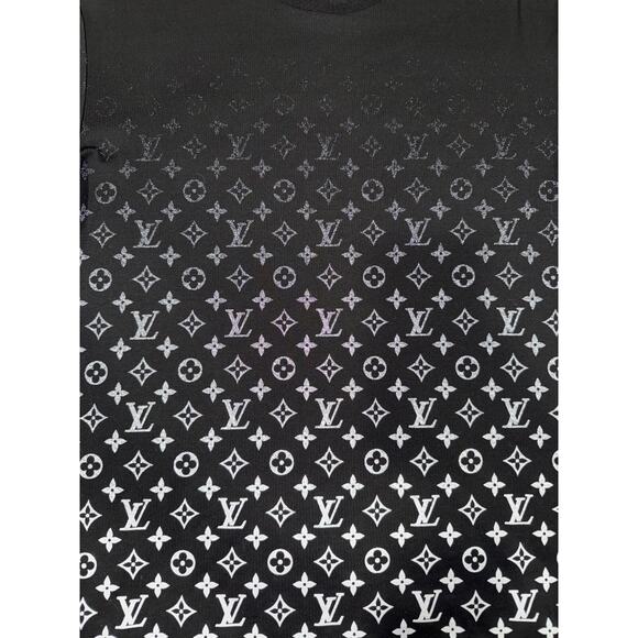 Louis Vuitton Monogram Gradient Black White Logo Short Sleeve T-Shirt Medium M - Picture 7 of 16
